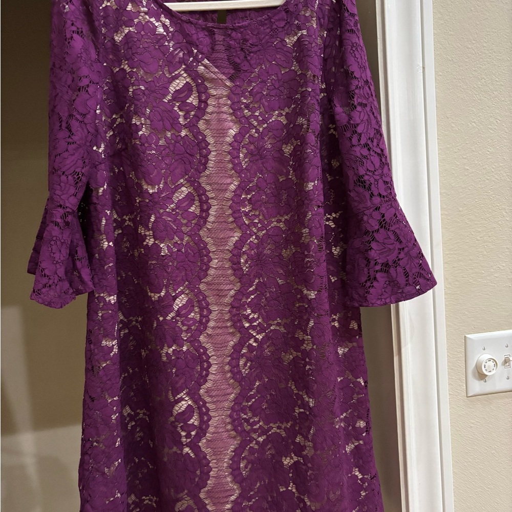 NWOT Lane Bryant Purple Lace Dress Sz 16 - Picture 2 of 10